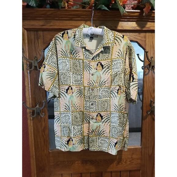 Tommy Bahama Relax Beach Hawaiian Shirt 100%‎ Silk Hula Girls Polynesian Size M - Picture 2 of 10